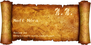 Neff Nóra névjegykártya